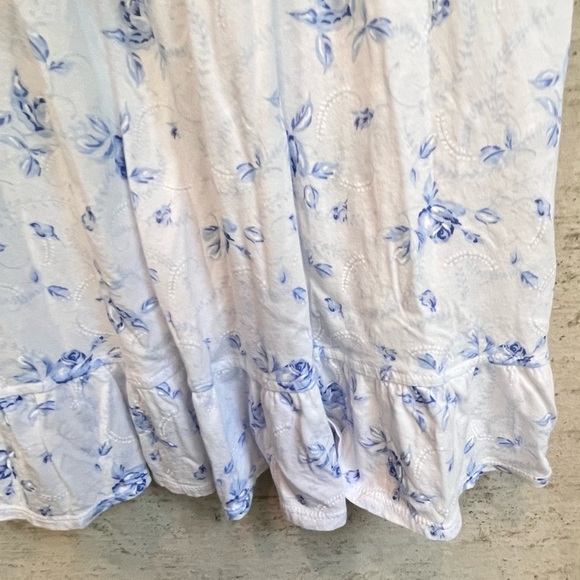 Eileen West Floral Lightweight Night Gown Sz S Romantic Cottagecore Prairie Lace - Picture 16 of 16